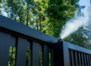 mosquito misting on fence