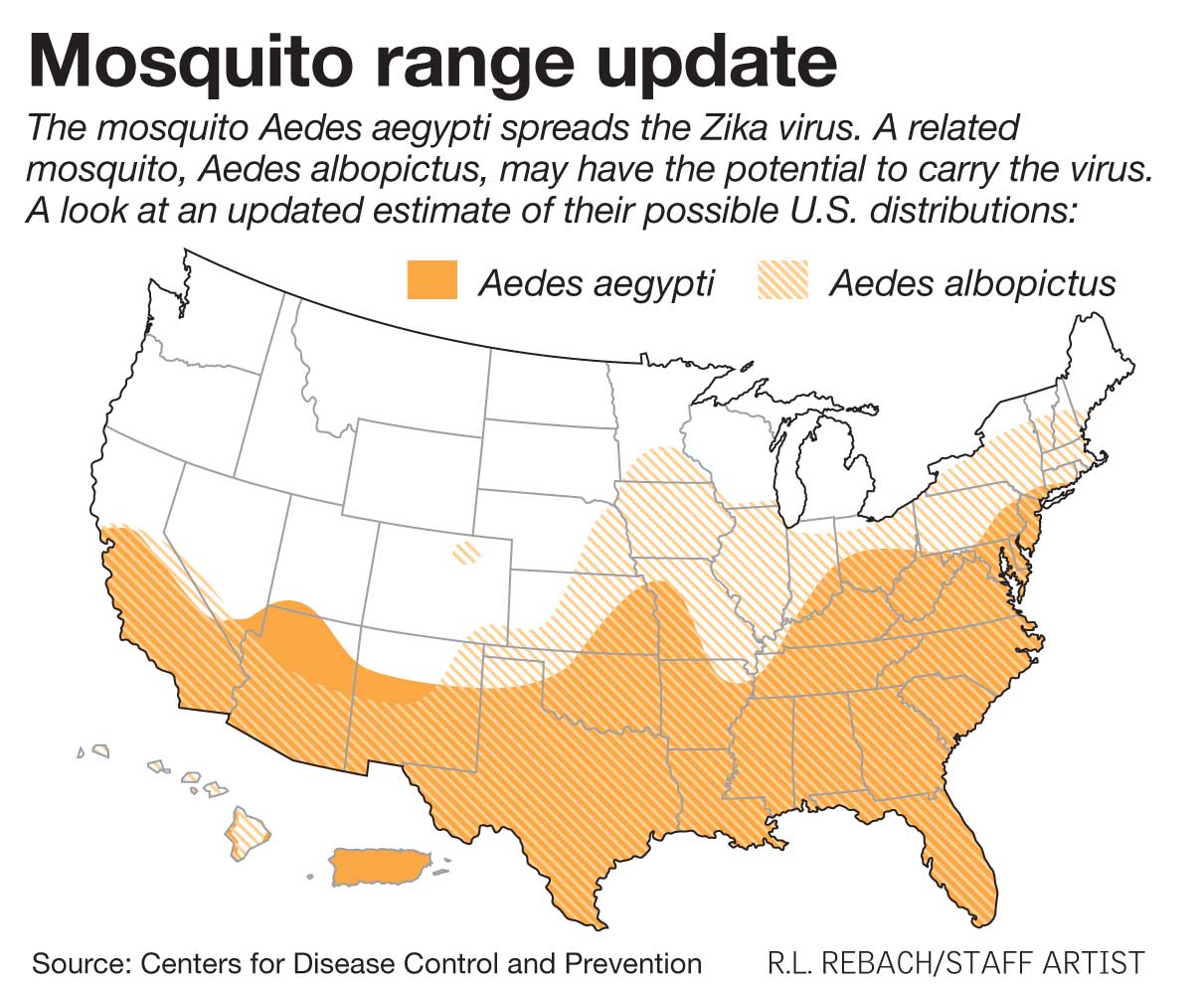 Mosquito Population By State Map | Color 2018